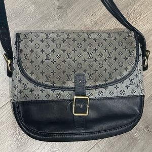 Louis Vuitton Mini Lin navy crossbody purse authentic